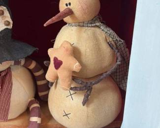 Primitive Fabric Snowman Doll