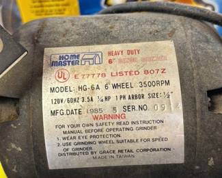 Home Master Heavy Duty 6" Bench Grinder