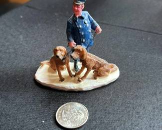 Vintage German Shepherd Dog Handler Figurine