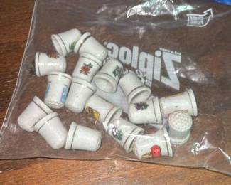Collection of Decorative Ceramic Thimbles