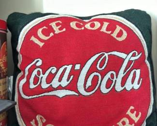 Coca-Cola "Ice Cold Sold Here"" Embroidered Pillow