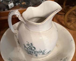 Antique Pitcher and Bowl Wash Basin Set