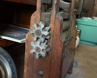 Antique Wooden Clothes Wringer