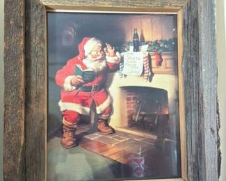 Vintage Christmas Print with Rustic Frame