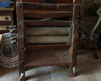 Antique Wooden Clothes Wringer