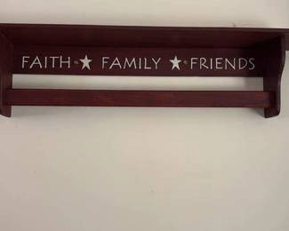 Wooden Wall Shelf with Inspirational Quotes