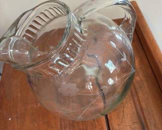 Etched Glass Pitcher