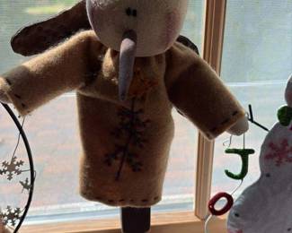 Primitive Snowman Figurine