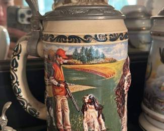 German Beer Stein with Hunting Scene