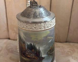 German Beer Stein with MOuntain Landscape Scene