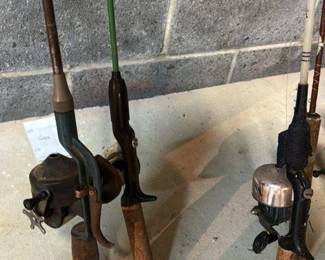 Vintage Fishing Rods and Reels Set
