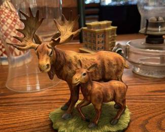 Moose and Calf Figurine