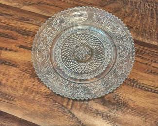 Clear Pressed Glass Dessert Plate