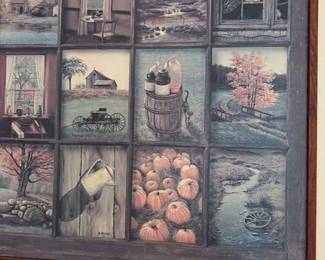 Vintage Window Pane Landscape Collage