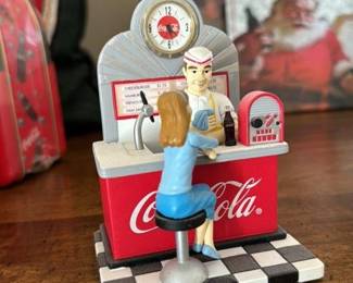 Coca-Cola Diner Scene with Clock