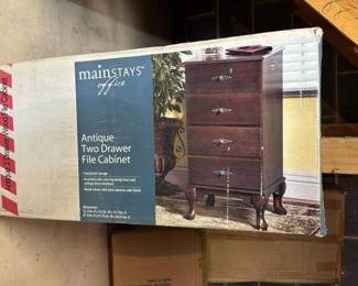 Mainstays Antique 2 Drawer Wood File Cabinet