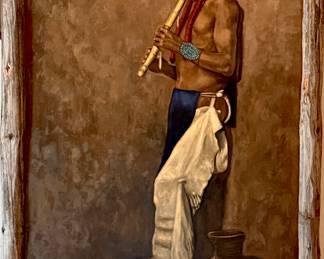 STUNNING AND LARGE EDWARD GONZALES PAINTING 