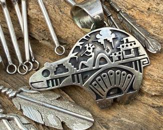 Bear Pendant Silver Overlay 