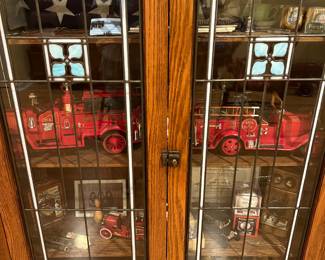 Oak Cabinet with leaded glass