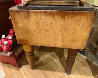 Antique Butcher Block with turn legs