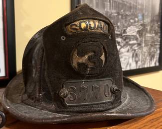Vintage leather Cairns Fireman's Hat