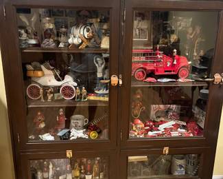 Antique Cabinet from a Bar in Chicago with collectibles