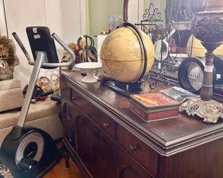 Exercise bike, dresser wooden and drawers glide, really nice furniture.