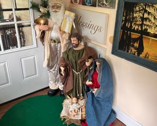 Mary Joseph and baby Jesus. Canvas wall hangings
