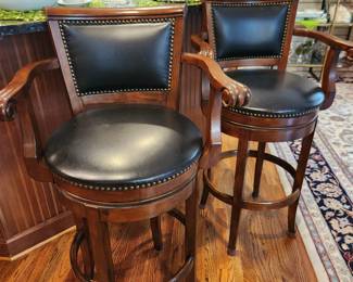 Leather Swivel Barstools