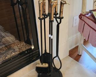 Brass Duck Fireplace Tools