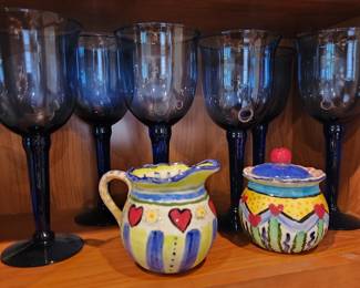 Blue Stemware