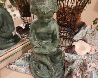 Maitland-Smith Sculpture--Girl Reading a Book