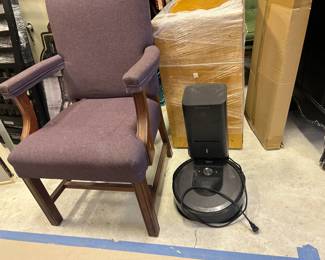 Roomba i7 and upholstered chair