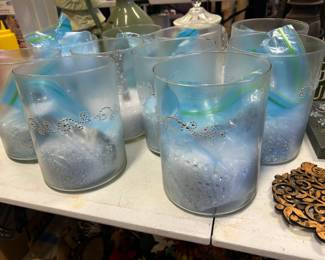 Large round glass vases