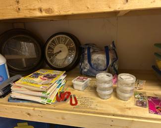 Arts and crafts items as well as more clocks