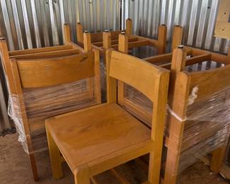 Set of 8 wooden chairs