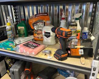 Small tools and cleaning supplies