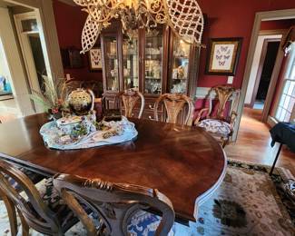 Elegant Dining Table and China Cabinet