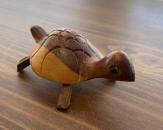 Wood turtle souvenir from Jamaica.