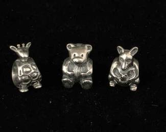 SH977VSilver Charms, Giraffe, Teddy Kangaroo