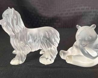 SH126VLalique Crystal Yorkshire Terrier And Panda Bear