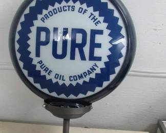 Pure Gas Pump Globe - Lights Up w/Wall Bracket