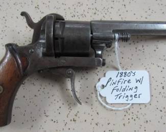 1880's Pinfire Pistol w/Folding Trigger