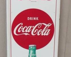 1950's - 1960's Metal Coke Vertical Sign - 18" x 54"