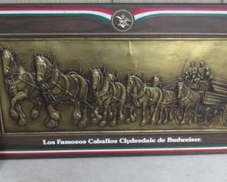 1976 Budweiser Beer Clydesdales Wall Plaque