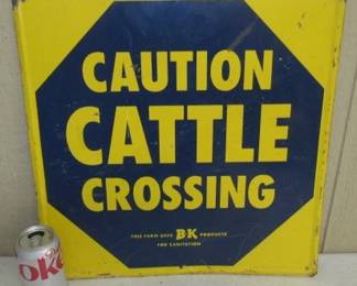 Metal Cattle Crossing Sign