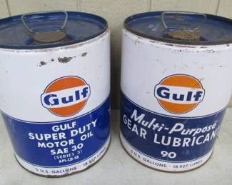 1970's Gulf 5 Gallon Cans