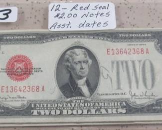 12 - Red Seal $2.00 Notes