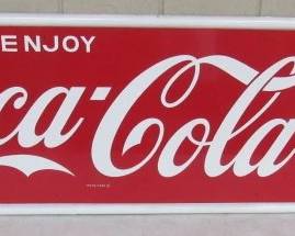 1950's - 1960's Metal Enjoy Coke Sign - 18" x 54"