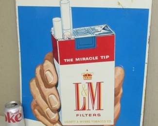 1961 Metal L & M Cigarettes Sign